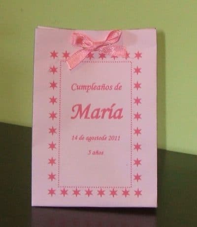 Bolsa rosa para cumpleaños