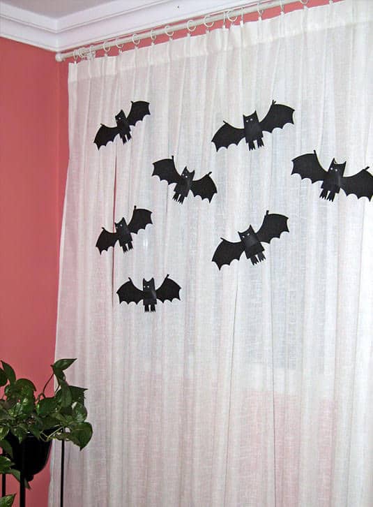 Murciélagos de cartón para Halloween
