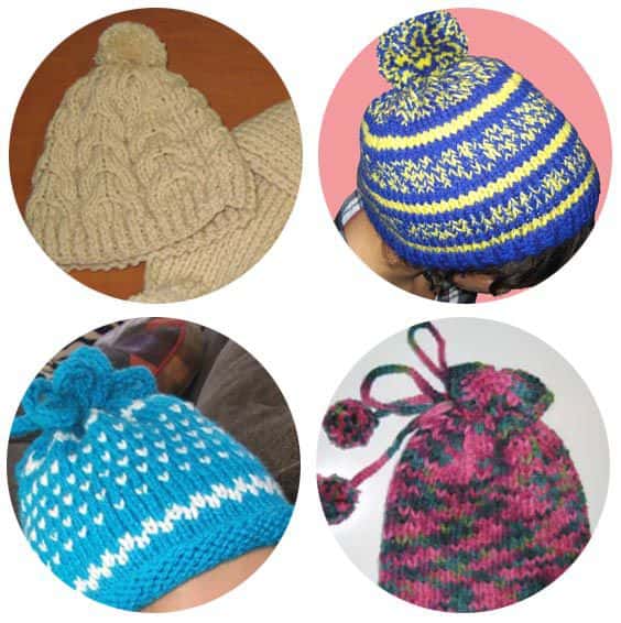 para tejer gorro de lana