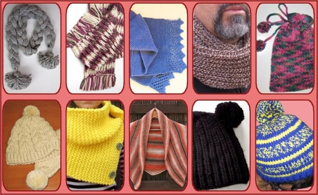 10 patrones para tejer gorros, bufandas de punto