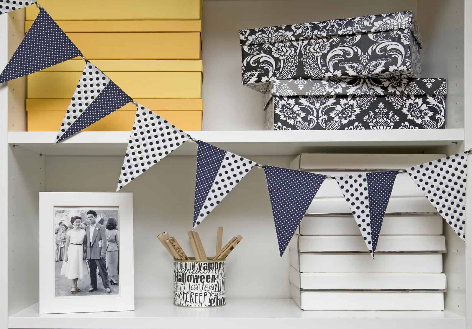 DIY guirnalda de banderines con tela adhesiva