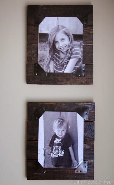 fotos enmarcadas con madera de palet