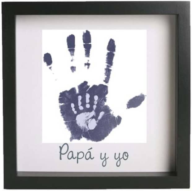 Cuadro con huellas de la mano para el dia del padre