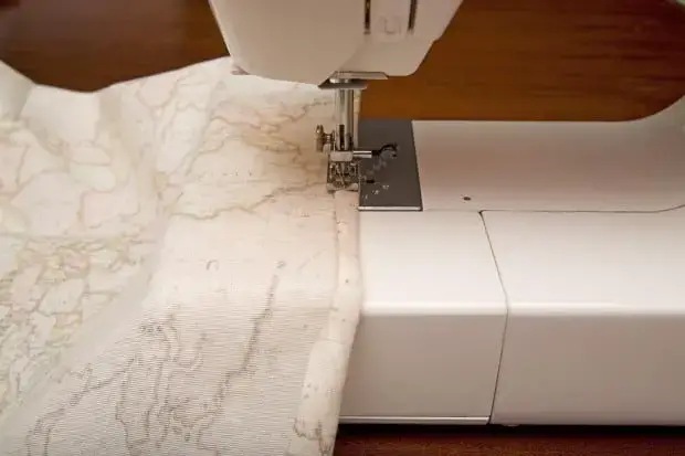 we sew the seams on the sides of the fabric