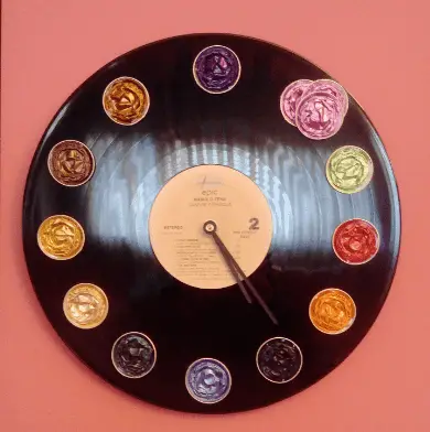 Manualidades para el día del padre - Reloj con vinilo