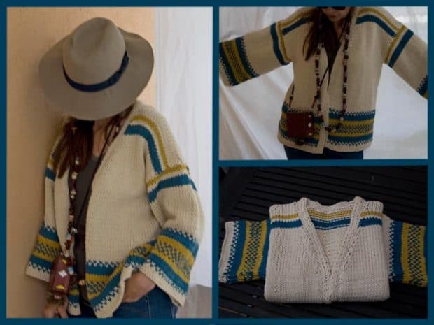 chaqueta de mujer tejida en algodon