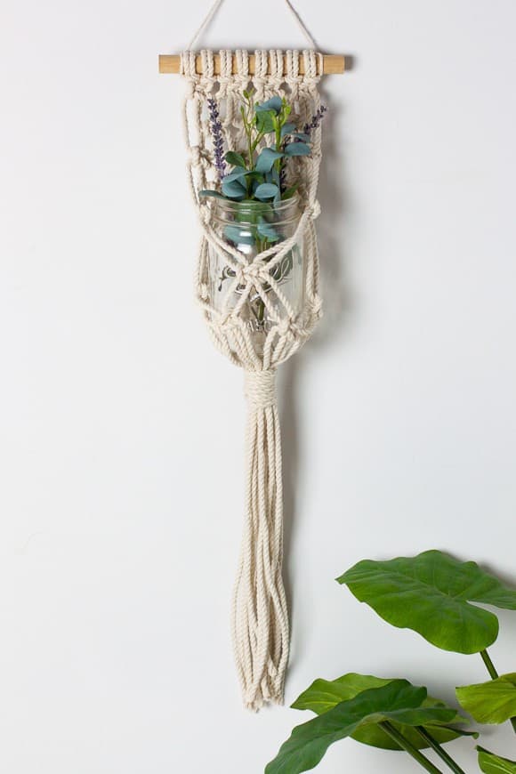 Colgante de macramé para plantas crasas